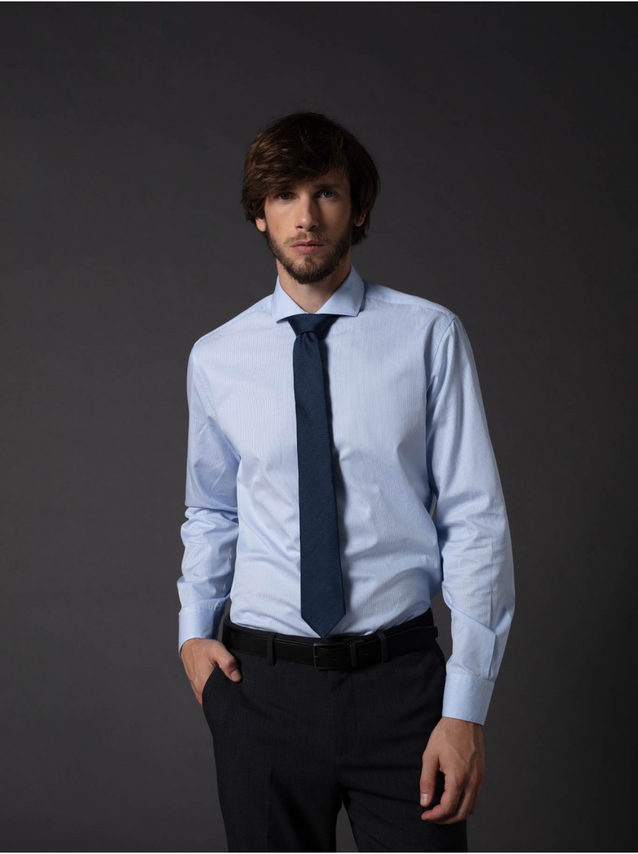 Auroch Ingenieros Lobo con piel de cordero Camisa vestir slim fit rayas Tallas 40 Color Azul celeste