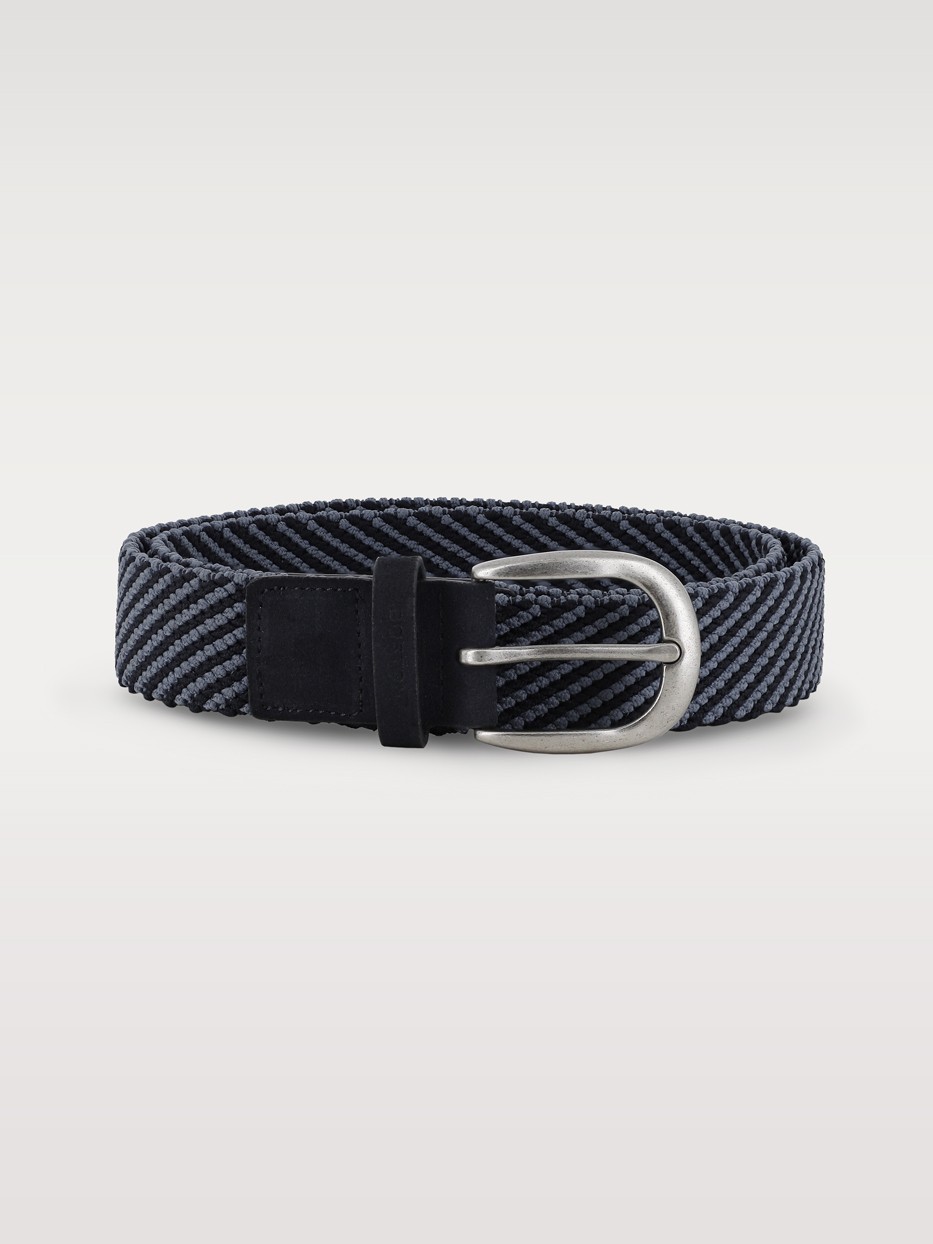 agencia Cobertizo Increíble Cinturón trenzado elástico rayas Tallas 90 Color Azul marino
