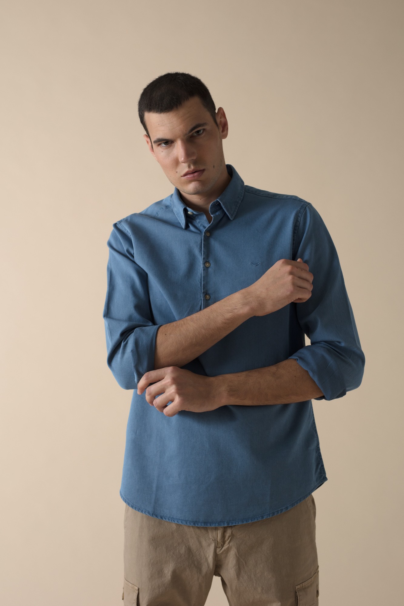 polera tejana estructura Tallas S Color Lavado medio