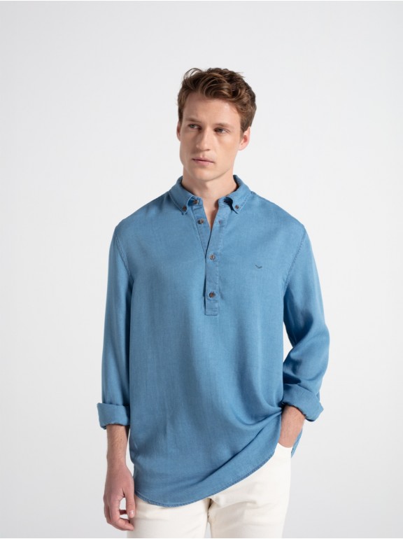 Camisa polera tejana tencel